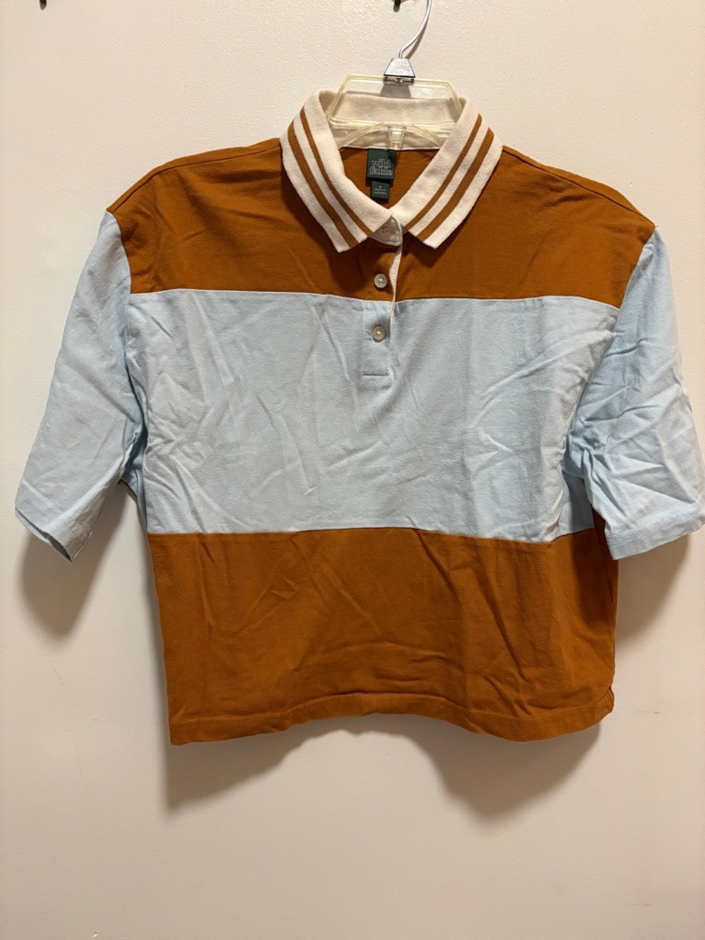 Wild fable Rust and Light Blue/Lavender Cropped Polo 2 for $7